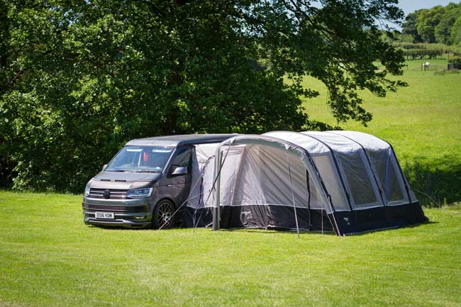 camping camper van and tent extension